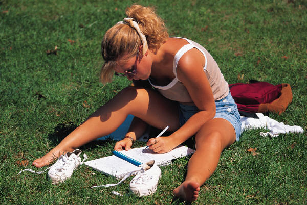 Picture of woman writing